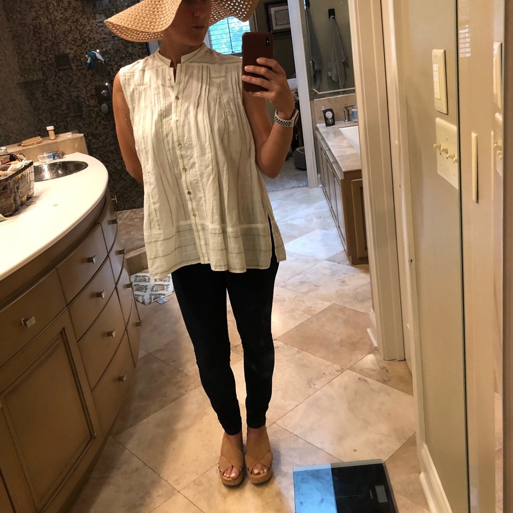 Free People Ivory sleeveless Blouse small